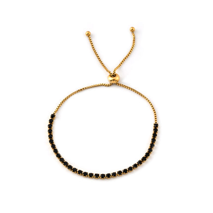 Pulsera De Acero Inoxidable Con Delicados Cubos Dorados Estilo Moderno