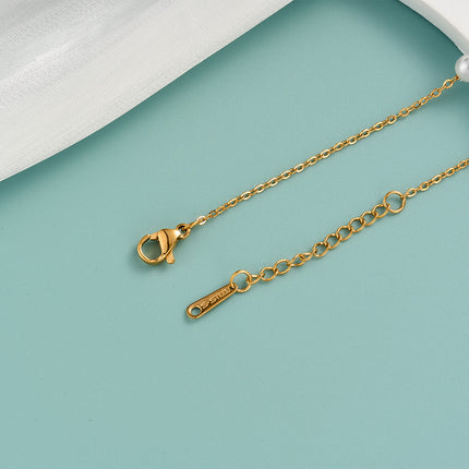 Pulsera De Cadena Con Letras "CD" Y Perlas Artificiales Elegante