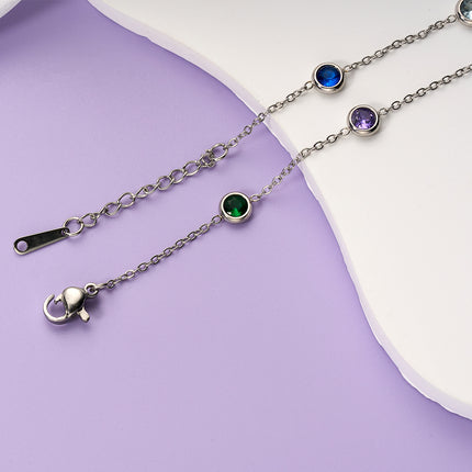 Pulsera De Acero Con Circon Diseño Circular Colorido Y Brillantes