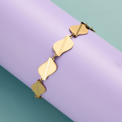 Pulsera De Diseño Minimalista Con Colgante Simétrico, Moderna Y Elegante