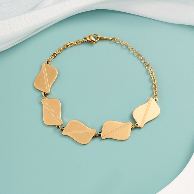 Pulsera De Diseño Minimalista Con Colgante Simétrico, Moderna Y Elegante