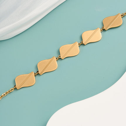Pulsera De Diseño Minimalista Con Colgante Simétrico, Moderna Y Elegante