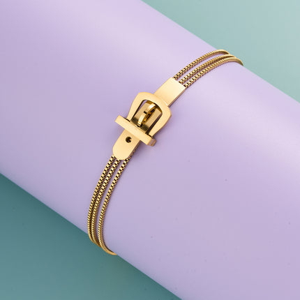 Pulsera De Cadena Con Clogante de Cierre De Estilo Hebilla De Cinturón
