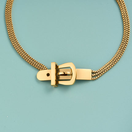 Pulsera De Cadena Con Clogante de Cierre De Estilo Hebilla De Cinturón