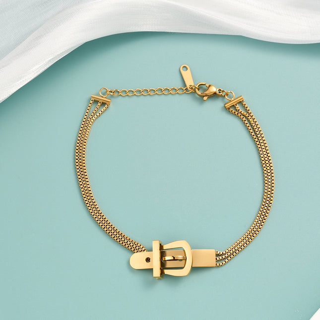 Pulsera De Cadena Con Clogante de Cierre De Estilo Hebilla De Cinturón