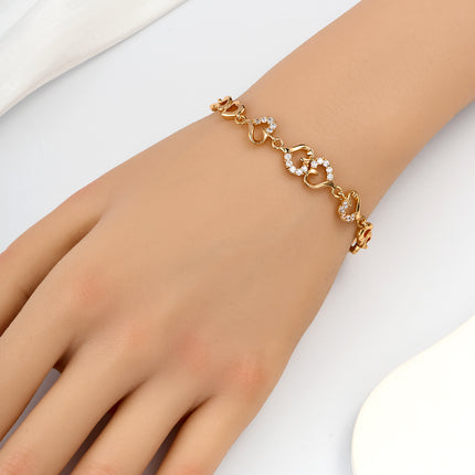 Pulsera De Cobre Con Encantadora Cadena De Corazones Romántico