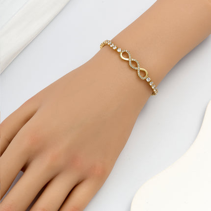 Pulsera De Cobre Con Circón En Forma De Anillo, Elegante Y Duradera