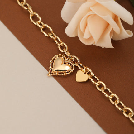 Pulsera De Cadena Con Diseño De Corazón De Estilo Industrial Moderno