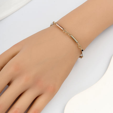 Pulsera De Cadena Con Tubos Tricolores De Cobre, Diseño Moderno