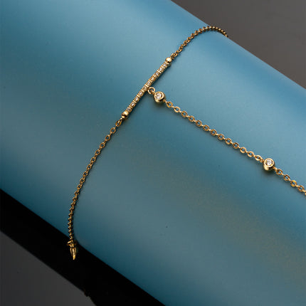 Pulsera Y Anillo De Cobre Diseño Minimalista De Cadena Todo En Uno