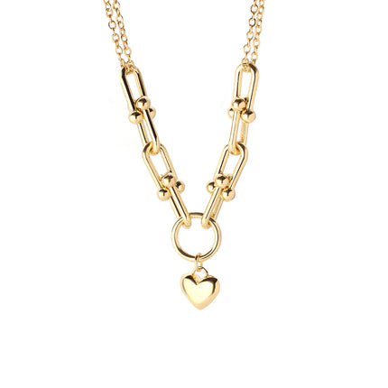 Pulsera Ins Con Colgante De Corazón En Cadena U Cobre De 14k