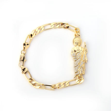 Pulsera Cobre Chapado En Oro 14k Enchapado Tridimensional Sacerdote Circón