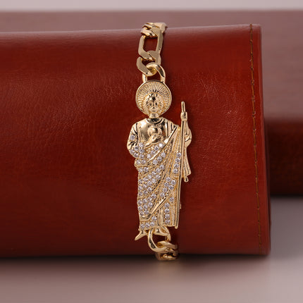 Pulsera Cobre Chapado En Oro 14k Enchapado Tridimensional Sacerdote Circón