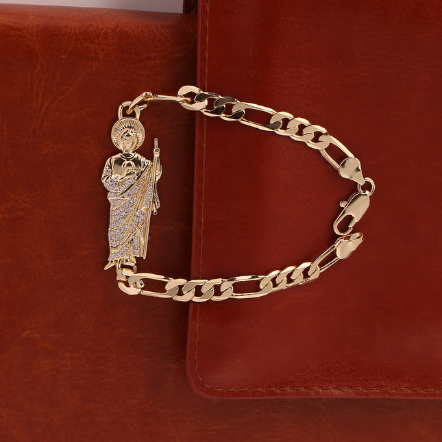 Pulsera Cobre Chapado En Oro 14k Enchapado Tridimensional Sacerdote Circón