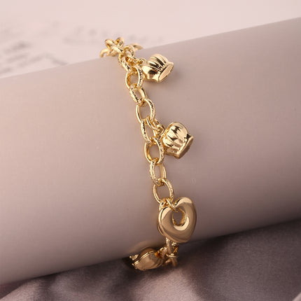 Pulsera En Cobre De 14K Ligera De Lujo Con Colgante, Estilo Elegante