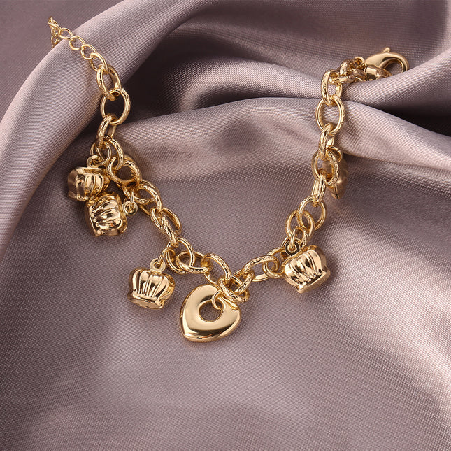 Pulsera En Cobre De 14K Ligera De Lujo Con Colgante, Estilo Elegante
