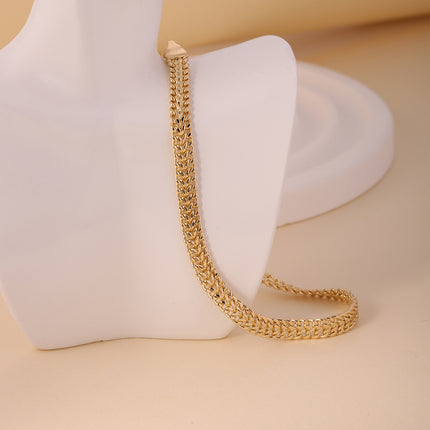 Pulsera De Cobre 14k Hip Hop De Estilo Retro Cadena De Múltiples Aros