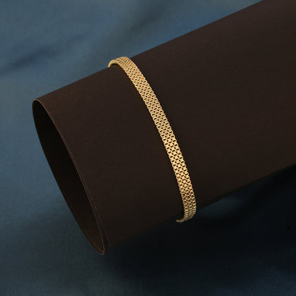 Pulsera Fina Para Mujer Con Diseño De Correa De Reloj En Cobre 14k