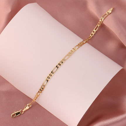 Pulsera De Cobre en Oro 14k Estilo Hip Hop Con Círculos Y Aros Largos