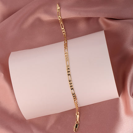 Pulsera De Cobre en Oro 14k Estilo Hip Hop Con Círculos Y Aros Largos