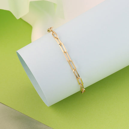 Pulsera Minimalista De Moda En Oro 14k Con Diseño Elegante De Cobre