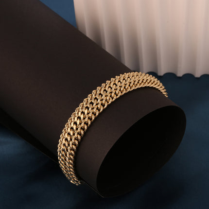 Pulsera De Cobre Con Baño En Oro 14k De Múltiples Círculos Entretejidos