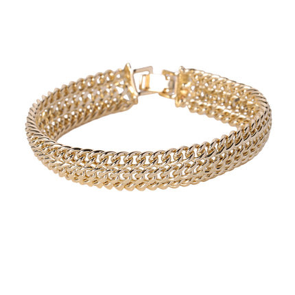 Pulsera De Cobre Con Baño En Oro 14k De Múltiples Círculos Entretejidos