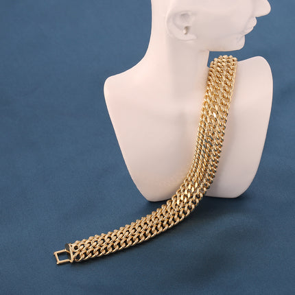 Pulsera De Cobre Con Baño En Oro 14k De Múltiples Círculos Entretejidos