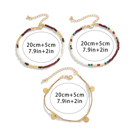 Tobillera De Bohemia Cadena Multicapa Cristal De Cuentas De Plástico O Resina Para Mujer