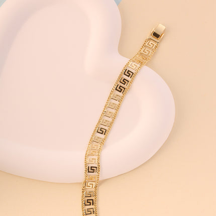 Pulsera De Cobre Con Baño En Oro 14k, Diseño Minimalista Y Elegante