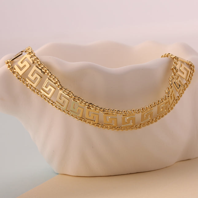 Pulsera De Cobre Con Baño En Oro 14k, Diseño Minimalista Y Elegante