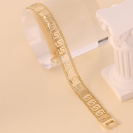 Pulsera De Cobre Con Baño En Oro 14k, Diseño Minimalista Y Elegante