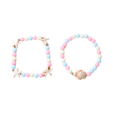Set De Pulseras Infantiles Con Temática Marina Y Tarjeta Decorativa