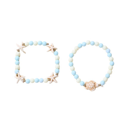Set De Pulseras Infantiles Con Temática Marina Y Tarjeta Decorativa