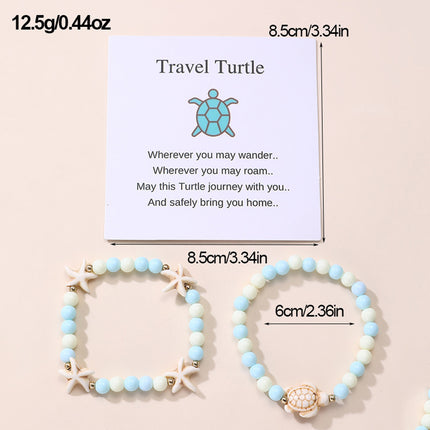 Set De Pulseras Infantiles Con Temática Marina Y Tarjeta Decorativa