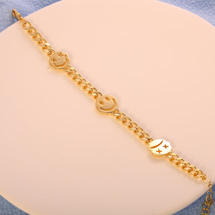Pulsera De Caras Irregulares En Cobre Dorado Y Plata S925 Estilo Punk
