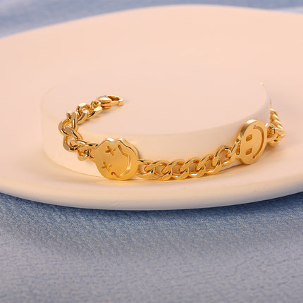 Pulsera De Caras Irregulares En Cobre Dorado Y Plata S925 Estilo Punk