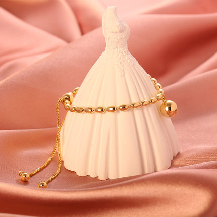 Pulsera De Cobre Y Plata S925 Dorada Con Bolas De Suerte, Estilo Moderno
