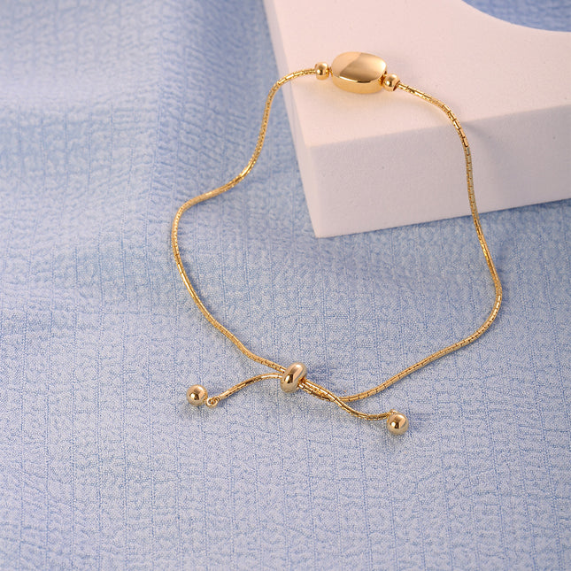 Pulsera Dorada En Cobre Y Plata S925 De Bolitas Minimalistas