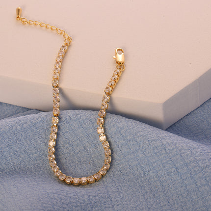 Pulsera De Cadena Con Estilo Punk Y Zirconias, Diseño Moderno