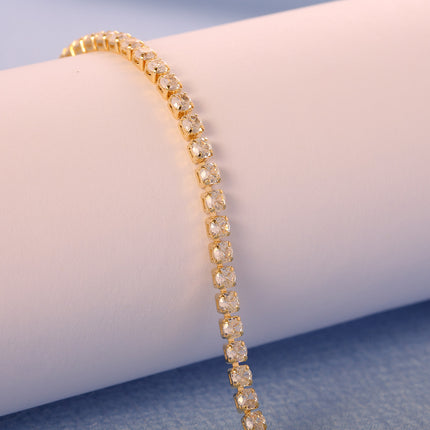 Pulsera De Cadena Con Estilo Punk Y Zirconias, Diseño Moderno