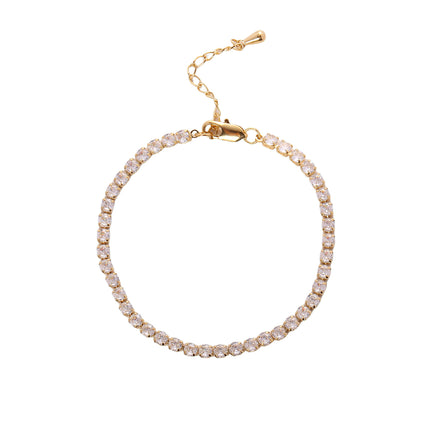 Pulsera De Cadena Con Estilo Punk Y Zirconias, Diseño Moderno