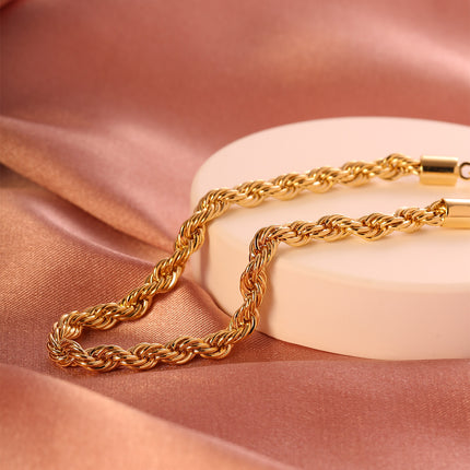 Pulsera De Cadena Trenzada Cobre Y Plata S925 Estilo Moda Para Mujer Y Hombre