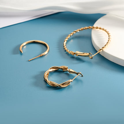 Aretes Geométricos En Forma De Círculo En Aleación Pendientes Set