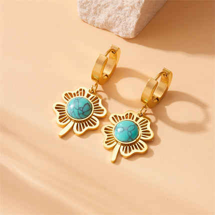 Aretes Y Collar Set Con Colgantes De Trébol, Sol Y Árbol De La Vida
