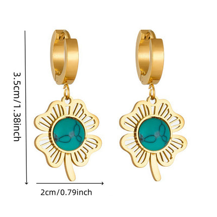 Aretes Y Collar Set Con Colgantes De Trébol, Sol Y Árbol De La Vida