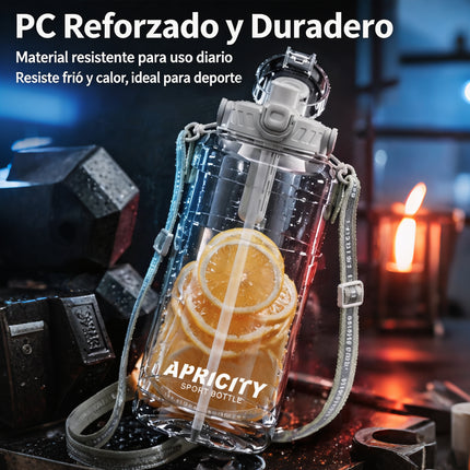 Botella Deportiva 1500Ml con Sorbete y Correa para Gimnasio y Aire Libre