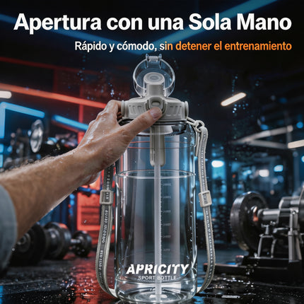 Botella Deportiva 1500Ml con Sorbete y Correa para Gimnasio y Aire Libre