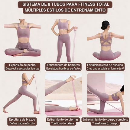 Banda Elástica Figura 8 Ajustable | Tensor Expansor para Entrenamiento Casa Espalda Hombros