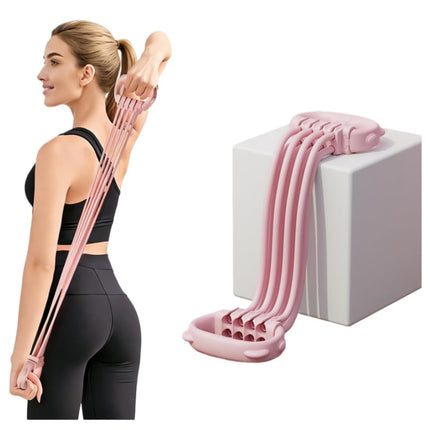 Banda Elástica Figura 8 Ajustable | Tensor Expansor para Entrenamiento Casa Espalda Hombros